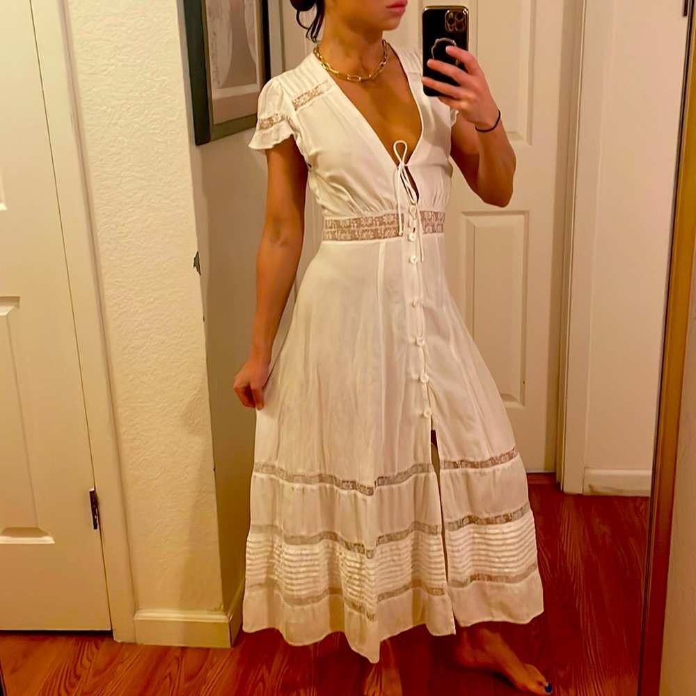 Reformation White Linen Dress